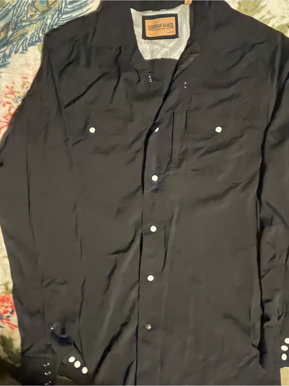 RedHead Black Long-Sleeve Casual Button-Down Shirt